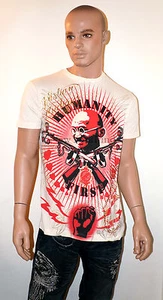 NEW CHRISTIAN AUDIGIER Ed Hardy GANDHI T Shirt TEE RHINESTONE Humanity  S M L XL - Picture 1 of 9