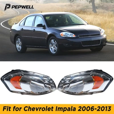 2Pcs Headlight Set Fit For 2006-2016 Chevrolet Impala Clear Lens Chrome Housing Foto 1 de 4