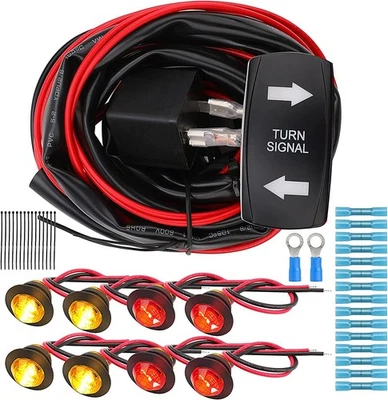 Universal UTV Rocker Switch Turn Signal Kit for UTV Side Row Vehicle Harness - Image 1 of 4