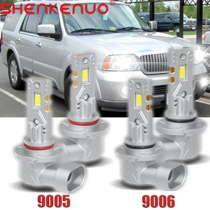 For Ford Expedition 2003-2006 4x 9005 9006 Combo LED Headlight Bulbs Kit 6000K - Picture 1 of 13