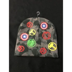 Marvel Avengers Super Hero Logo Beanie Hat Cap OSFM Youth! EUC! - Picture 1 of 2