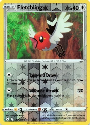 Fletchling 138/203 - REVERSE HOLO - SWSH07: Evolving Skies - NM - Image 1 of 2