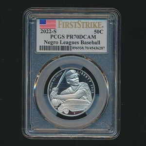 2022-S NEGRO LEAGUE BASEBALL COMMEMORATIVE HALF DOLLAR 50C UNC ~ PCGS PR70 DCAM - Picture 1 of 4