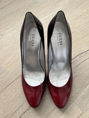 Guess By Marciano Carrie Red Leather Heels Leather Size 8.5 - Image 1 of 4