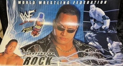 "Póster de lucha libre vintage The Rock" RC Cola Edge WWE 27""x32" Foto 1 de 4