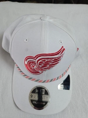 NHL DETROIT RED WINGS NEW ERA MULTI ROPE  9SEVENTY STRETCH SNAPBK  HAT WHITE NWT - Image 1 of 4