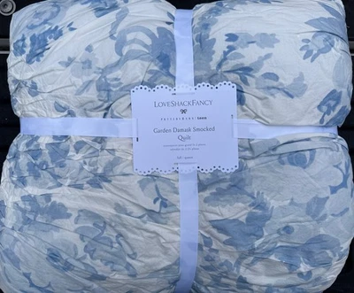 Edredón Pottery Barn Teen LoveShackFancy Garden Damasco Calado Completo/Reina - NUEVO Foto 1 de 4