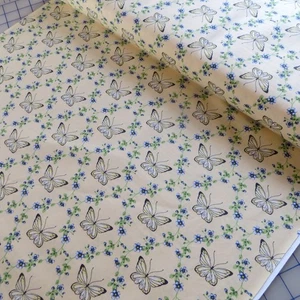 By The Yard Butterfly Stripe On Yellow Cotton $3.99 Ships ANY Amount Of Fabric - Bild 1 von 3