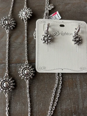 Conjunto de collar largo de plata Brighton Telluride Sunburst y pendientes colgantes nuevo con etiquetas Foto 1 de 4