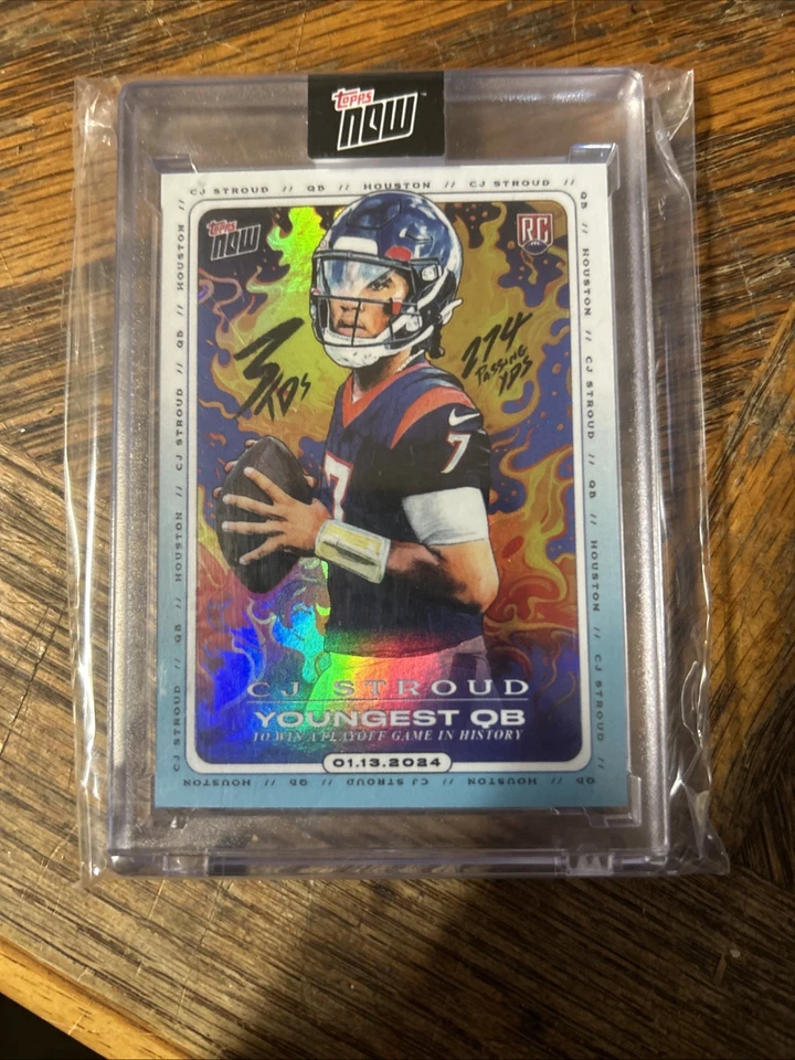 C J Stroud 2024 Topps Now Youngest QB To Win Playoff Game In History Rookie Card - Image 1 of 1