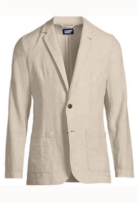 CHAQUETA BLAZER LANDS END Hombre Lino Algodón Talla: GRANDE / 42 - 44 Nueva Tradicional Foto 1 de 4