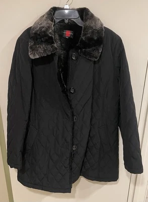 Gallery Quilted Jacket - Women's Size XL- Faux Fur Collar & Lining - Image 1 of 4