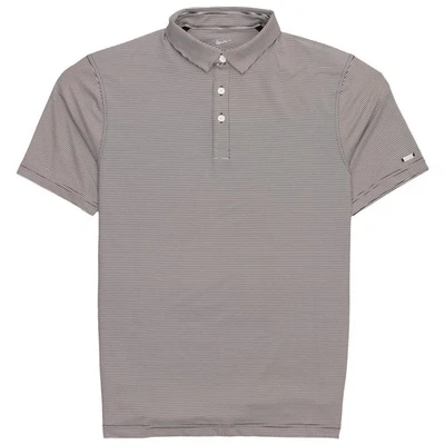 Polo de golf Nike talla M negro/gris humo a rayas Dri-FIT camisa atlética Foto 1 de 4