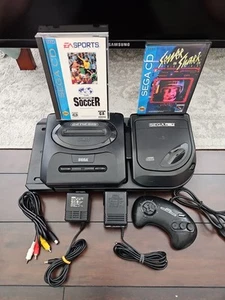 Sega CD Model 2 + Genesis Model 2 + Controller + 2 Games - TESTED & WORKING - Picture 1 of 11