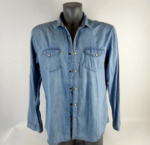 Camisa vaquera Jack and Jones para hombre talla XL azul manga larga calce ajustado informal - Imagen 1 de 11