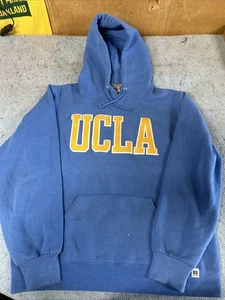Vintage Russell UCLA Hoodie, Gr. Medium Herren, NCAA, blau gelb, genäht - Bild 1 von 8