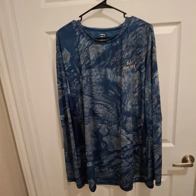 RealTree Fishing Performance Long Sleeve Shirt 2XL Blue Camo Hunting Outdoors - Image 1 of 4