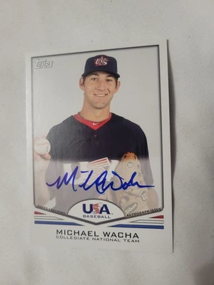 Autógrafos del equipo de béisbol Topps 2011 EE. UU. Inserto EE. UU.-A21 auto firmado por Michael Wacha Foto 1 de 2
