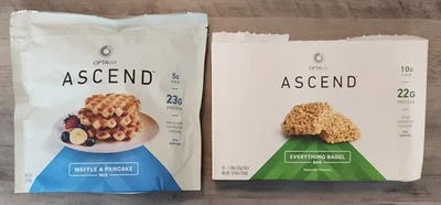 OPTAVIA ASCEND LOT of Waffle/Pancake Mix And 9 Everything Bagel Bars - Image 1 of 4