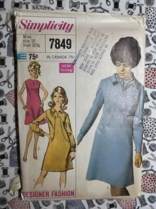 Vestido Simplicity Patrón Costura 7849 Misses Talla 10 Busto 32-1/2 Corte Completo - Imagen 1 de 3