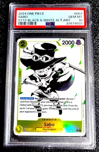 PSA 10 GEM MINT 2024 ONE PIECE SABO ST13 BLACK & WHITE ALTERNATE ART #007 G756 - Picture 1 of 2