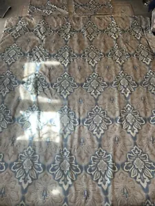 1 Croscill QUEEN Comforter 2 Shams Captain’s Quarters Corded Edge Blue Gold - Picture 1 of 14