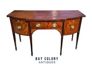 ANTIQUE GEORGE III ERA MAHOGANY FAN INLAID SERVER WITH ZINC LINED BOTTLE DRAWER - Picture 1 of 23