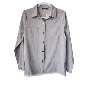 Doe & Rae Pana Cuello Botón a Presión Vaquera Western Dobladillo Crudo Anthropologie M - Imagen 1 de 12