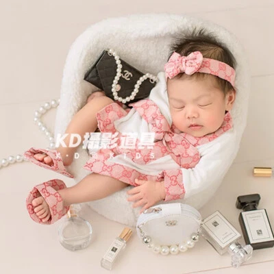 Fotografía utilería recién nacido bebé niños ropa albornoz almohada pantuflas diadema Foto 1 de 4