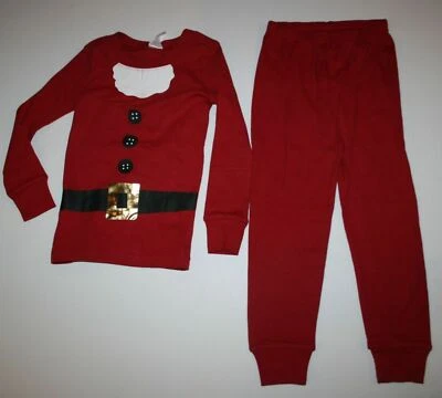 NEW Gymboree 3 year Girls Boys 2 Piece PJs Pajamas Top & Pants Santa Claus Red - Image 1 of 2
