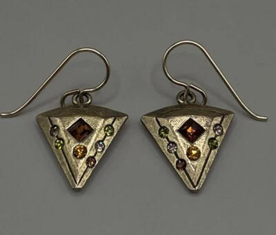 Patricia Locke Women’s Earrings Pierced Gold Plated Swarovski Crystals 1.25” - Image 1 of 4