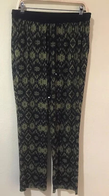 NY Collection Green Black Slim Leg Pants Relaxed Fit Elastic Waist SZ XL p5 - Image 1 of 4