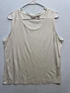 Easywear By Chicos Sleeveless Beige Rayon Tank Top Size 2 - Picture 1 of 4