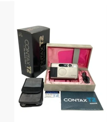 Contax T2 Film Camera - Champagne Silver - Carl Zeiss Sonnar 38mm F2.8 T*  japan - Image 1 of 4