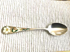 Cuchara Demitasse Esterlina Esmaltada Circa 1920 Hecha en Canadá INUSUAL - Imagen 1 de 6