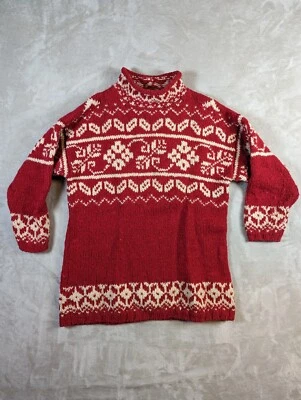 Suéter Tricot Vintage EXPRESS S Lana Fairile Rojo Blanco Esquí Invierno Pullover Tejido Foto 1 de 4