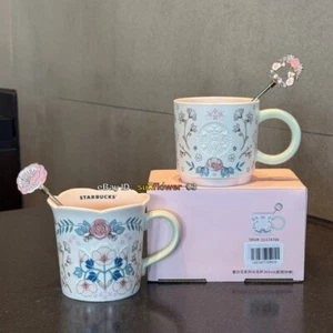 Taza de cerámica con muddler Starbucks 2025 China Spring Flower Series 10/12/13 oz - Imagen 1 de 17