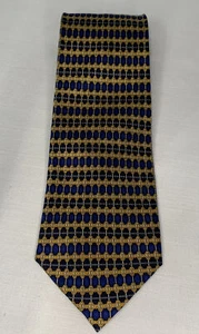 LAURANT BENON Silk tie Blue With Yellow - Picture 1 of 3