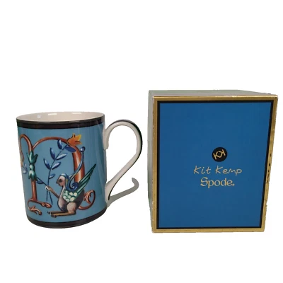 Kit Kemp for Spode Alphabet Mug Letter N Coffee Tea 12oz Blue Mythical British - Image 1 of 4