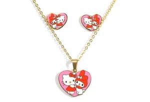 Hello Kitty jewelry Set. Stainless Steel Cartoon Jewelry . Girls Jewelry Set.  - Picture 1 of 2