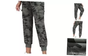 Women's Outdoor Cargo Pants Lightweight Joggers Elastic Large Camouflage Green - Picture 1 of 7
