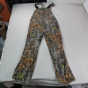 Vintage Commander Coveralls Mens 40 Camo Bibs Brown Hunt Treebark Lynch 42x32 - Picture 1 of 24