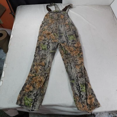 Vintage Commander Coveralls Mens 40 Camo Bibs Brown Hunt Treebark Lynch 42x32 - Image 1 of 4