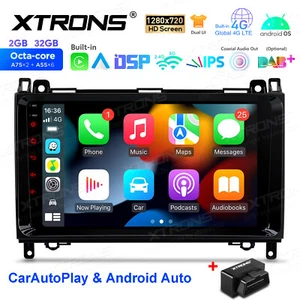 OBD+ Android 14 Car Radio GPS Stereo Head Unit For Mercedes Benz B-W245 Sprinter - Picture 1 of 20