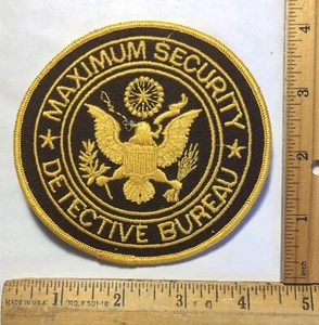 Vintage Obsolete Maximum Security Detective Bureau Officer Guard Patch Police - Picture 1 of 2