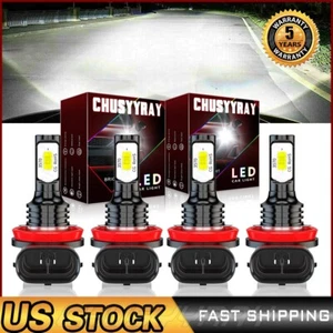 H9+H11 combo LED Headlight High low Beam Bulbs Conversion Kit 6000K white - Picture 1 of 13