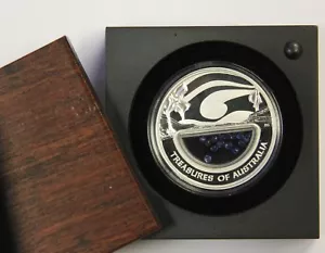 Treasures of Australia Sapphires 1oz Silver Proof Locket Coin - Picture 1 of 5