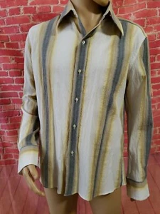 Berto Lucci Milano Stripes Long Sleeve Men's Buttons Down Shirt Size XXL - Picture 1 of 10
