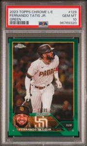2023 Topps Chrome Logofractor Fernando Tatis Jr Green Refractor /99 PSA 10 #129 - Picture 1 of 2
