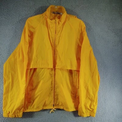 Chaqueta cortavientos Woolrich mediana para hombre amarillo abrigo de lluvia con capucha ventilada vintage Foto 1 de 4